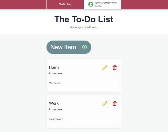 web app front page with a sign in and email text box. Title says 'to do list' and the color scheme is dark blue and white. 